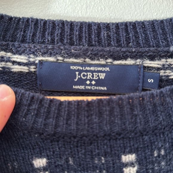 J Crew Crewneck Lambswool Sweater - Navy Blue - Picture 2 of 2